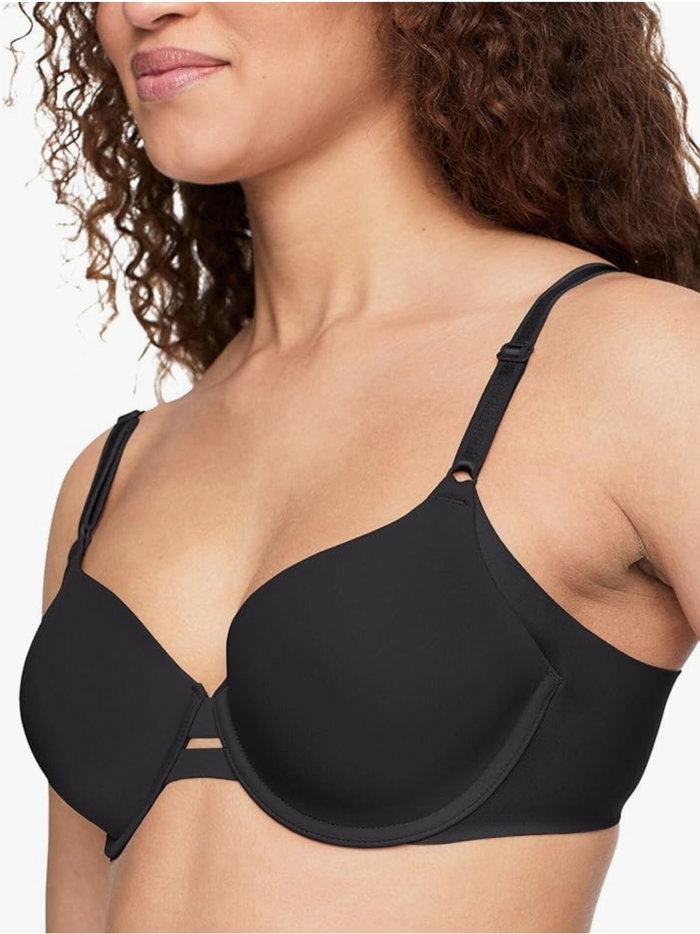 NWT Warner's Women's Blissful Benefits Side Smoothing Underwire Black Bra 36C